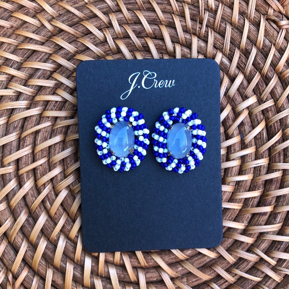 J.Crew Seed-bead Frame Stud Earrings